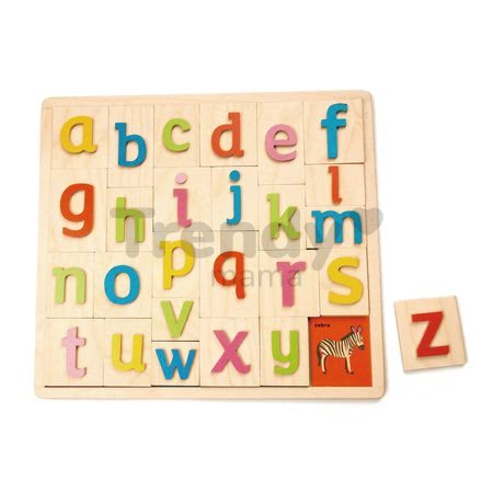 Drevená abeceda s obrázkami Alphabet Pictures Tender Leaf Toys 27 dielov od 18 mes
