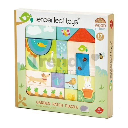 Drevené puzzle na záhrade Garden Patch Puzzle Tender Leaf Toys v ráme s maľovanými obrázkami od 18 mes