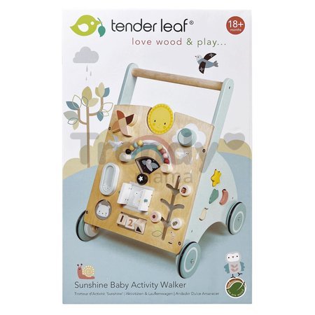 Drevené chodítko 4 ročné obdobia Sunshine Baby Activity Walker Tender Leaf Toys s predpoveďou počasia od 18 mes