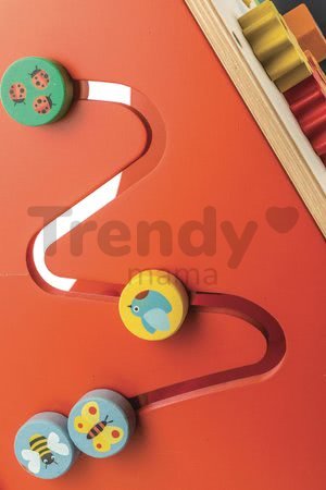 Drevené chodítko záhrada Baby Activity Walker Tender Leaf Toys s rôznymi funkciami a kockami od 18 mes