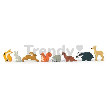 Lesné zvieratká na poličke 8 ks Woodland Animals Tender Leaf Toys králik zajac ježko líška srnka veverička lasica jazvec