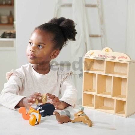 Lesné zvieratká na poličke 8 ks Woodland Animals Tender Leaf Toys králik zajac ježko líška srnka veverička lasica jazvec