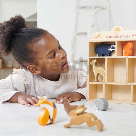 Lesné zvieratká na poličke 8 ks Woodland Animals Tender Leaf Toys králik zajac ježko líška srnka veverička lasica jazvec