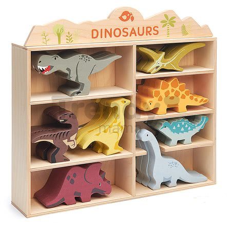 Drevené prehistorické zvieratá na poličke 24 ks Dinosaurs set Tender Leaf Toys 