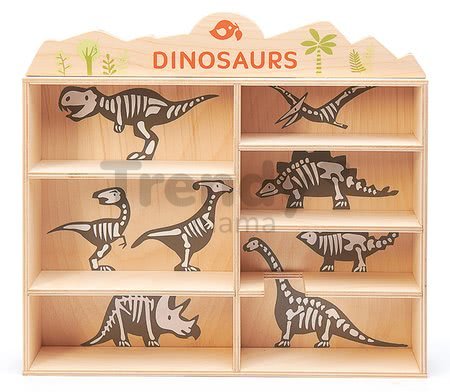 Drevené prehistorické zvieratá na poličke 24 ks Dinosaurs set Tender Leaf Toys 