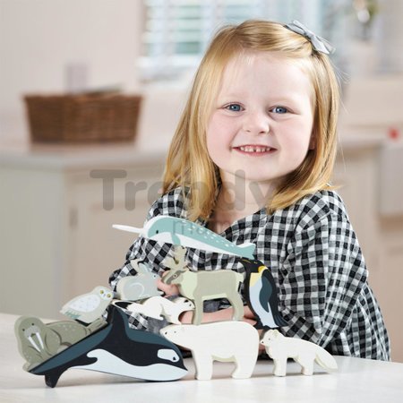 Drevené polárne zvieratká na poličke Polar Animals Shelf Tender Leaf Toys 10 druhov ľadových živočíchov