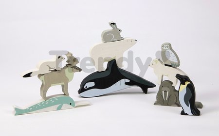 Drevené polárne zvieratká na poličke Polar Animals Shelf Tender Leaf Toys 10 druhov ľadových živočíchov
