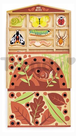 Drevený hotel pre hmyz The Bug Hotel Tender Leaf Toys 13 druhov hmyzu s názvami