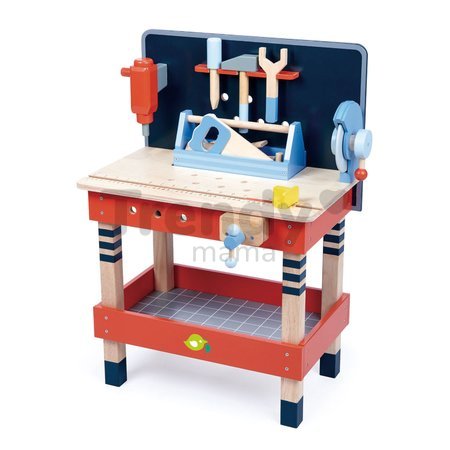 Drevená pracovná dielňa TenderLeaf Tool Bench Tender Leaf Toys s náradím, 18 doplnkov