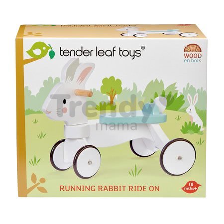 Drevené odrážadlo bežiaci zajac Running Rabbit Ride on Tender Leaf Toys s funkčným predným riadením od 18 mes