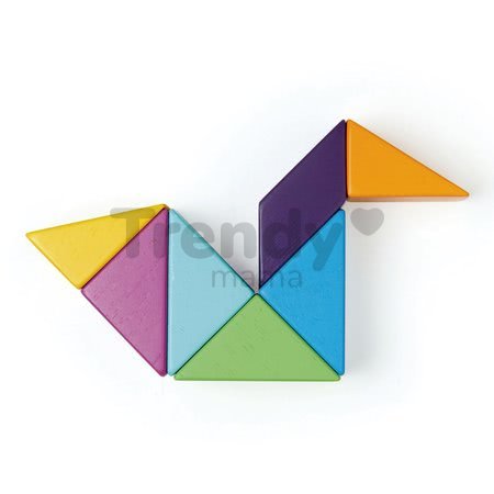 Drevená magnetická stavebnica Designer Magblocs Tender Leaf Toys 8 trojuholníkových tvarov vo vrecku