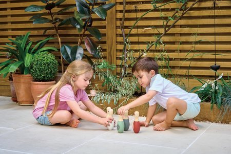 Drevené kolky s guľou Birdie Skittles Tender Leaf Toys 6 dielov v textilnej taške