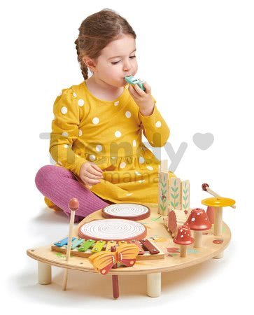 Drevený hudobný stôl Musical Table Tender Leaf Toys s bubnami xylofónom píšťalkou