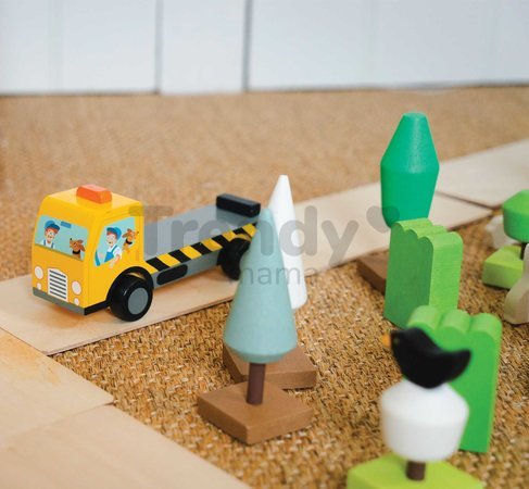 Drevené stohovateľné autíčka Stacking Cars Tender Leaf Toys 7 druhov autíčok pre rozvoj jemnej motoriky od 18 mes