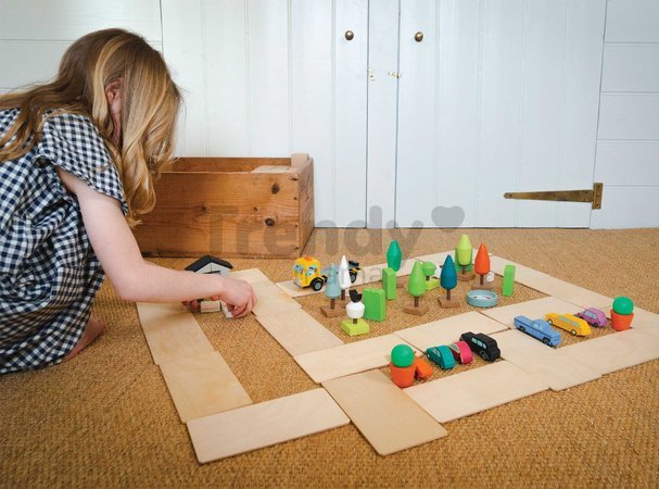 Drevené stohovateľné autíčka Stacking Cars Tender Leaf Toys 7 druhov autíčok pre rozvoj jemnej motoriky od 18 mes