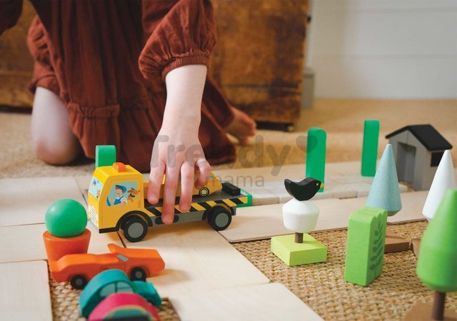 Drevené stohovateľné autíčka Stacking Cars Tender Leaf Toys 7 druhov autíčok pre rozvoj jemnej motoriky od 18 mes