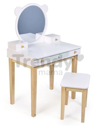 Drevený kozmetický stolík so stoličkou Forest Dressing Table Tender Leaf Toys zrkadlo a 5 zásuviek