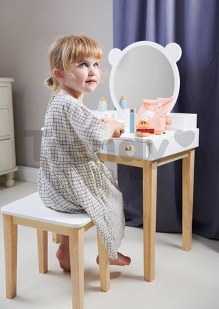 Drevený kozmetický stolík so stoličkou Forest Dressing Table Tender Leaf Toys zrkadlo a 5 zásuviek