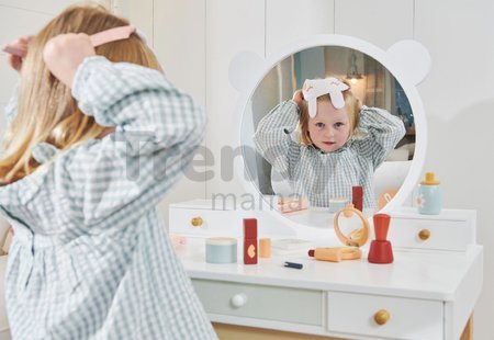 Drevený kozmetický stolík so stoličkou Forest Dressing Table Tender Leaf Toys zrkadlo a 5 zásuviek