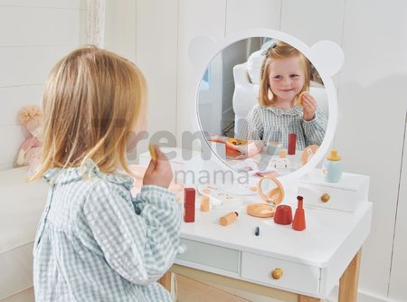 Drevený kozmetický stolík so stoličkou Forest Dressing Table Tender Leaf Toys zrkadlo a 5 zásuviek