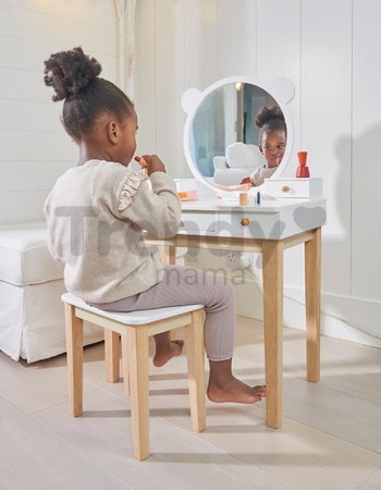 Drevený kozmetický stolík so stoličkou Forest Dressing Table Tender Leaf Toys zrkadlo a 5 zásuviek