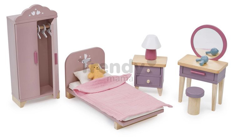 Drevený domček pre bábiky Mulberry Mansion Tender Leaf Toys 3 poschodový so 6 izbami a nábytkom