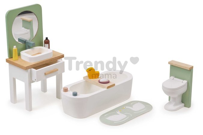 Drevený domček pre bábiky Mulberry Mansion Tender Leaf Toys 3 poschodový so 6 izbami a nábytkom