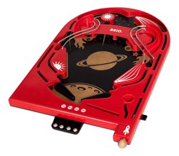 Drevená hra Pinball Game BRIO červená s 5 kovovými guľôčkami od 6 rokov BRIO0174