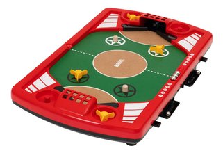 Drevená hra pre dvoch Pinball Challenge BRIO červená s 5 kovovými guľôčkami a 2 bránkami od 6 rokov BRIO0198