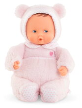 Bábika medvedík Babibear Plush Starry Dreams Mon Doudou Corolle s ušatou čiapočkou s modrými očami a špúliace ústočká 28 cm od 0 mes