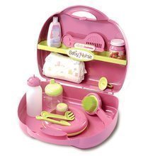 Set pentru înfăşat pentru păpuşă Baby Nurse Smoby în valiză roz