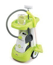 Cărucior de curățenie Smoby cu aspirator electronic Rowenta si cu 3 accesorii verde