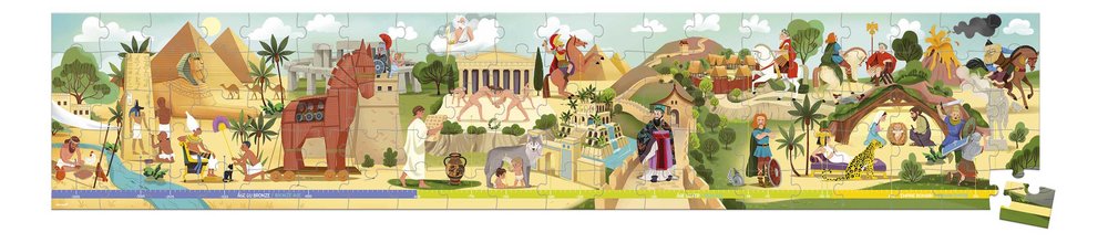 Puzzle v kufríku Antika a Mytológia Antiquity & Mythology Frieze Janod panoramatické 100 dielov od 6 rokov