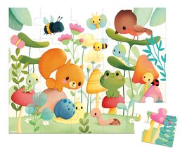 Puzzle v kufríku Záhradné zvieratká Garden Friends Janod 20 dielov od 24 mes