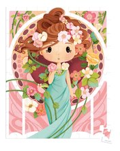 Puzzle v kufríku Inspired by Mucha Janod umelecké 100 dielov od 6 rokov