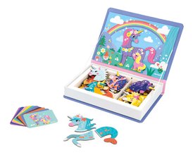 Magnetická kniha Jednorožec Unicorn Magnetibook Janod 44 magnetiek a 10 šablón