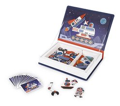 Magnetická kniha Vesmír Cosmos Magnetibook Janod 52 magnetiek a 18 šablón
