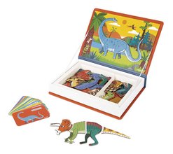 Magnetická kniha Dinosaury Dinosaurs Magnetibook Janod 40 magnetiek a 10 šablón