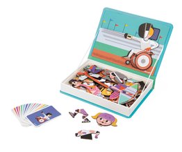 Magnetická kniha Športy Sports Magnetibook Janod 48 magnetiek a 16 šablón