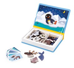 Magnetická kniha Polárne zvieratká Polar Animals Magnetibook Janod 30 magnetiek a 10 šablón