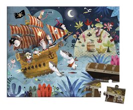 Puzzle v kufríku Lovci pokladov Treasure Hunt Janod 36 dielov od 4 rokov