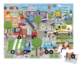 Puzzle v kufríku Mesto City Janod 36 dielov od 4 rokov