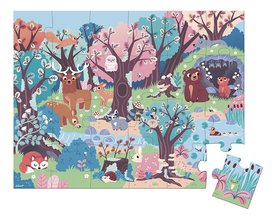 Puzzle svietiace v tme Les Magic Forest Janod s čarovnou lampou 24 dielov