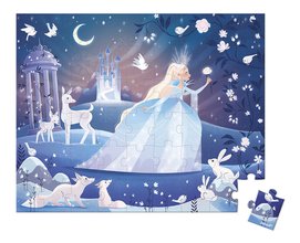 Puzzle v kufríku Ľadová kráľovná Icy Enchantment Janod 54 dielov od 5 rokov