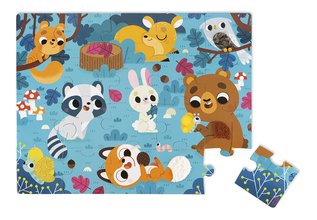 Senzorické puzzle Lesné zvieratká Tactile Puzzle Janod na rozvoj hmatu 20 dielov od 24 mes J02685