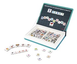 Magnetická kniha Anglická abeceda Magnetibook Janod 104 písmen a 26 obrázkových magnetiek J02712