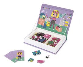 Magnetická kniha Obliekanie dievčatá Magnetibook Janod 46 magnetiek a 8 šablón J02718