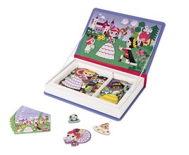 Magnetická kniha Princezné Magnetibook Janod 55 magnetiek a 7 šablón J02725