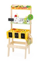 Drevený obchod Farm Market Merchant Janod s pokladňou váhou ovocím a zeleninou