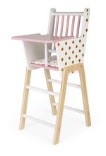 Drevená jedálenská stolička pre bábiku Candy Chic High Chair Janod s vankúšikom pre 42 cm bábiku J05888